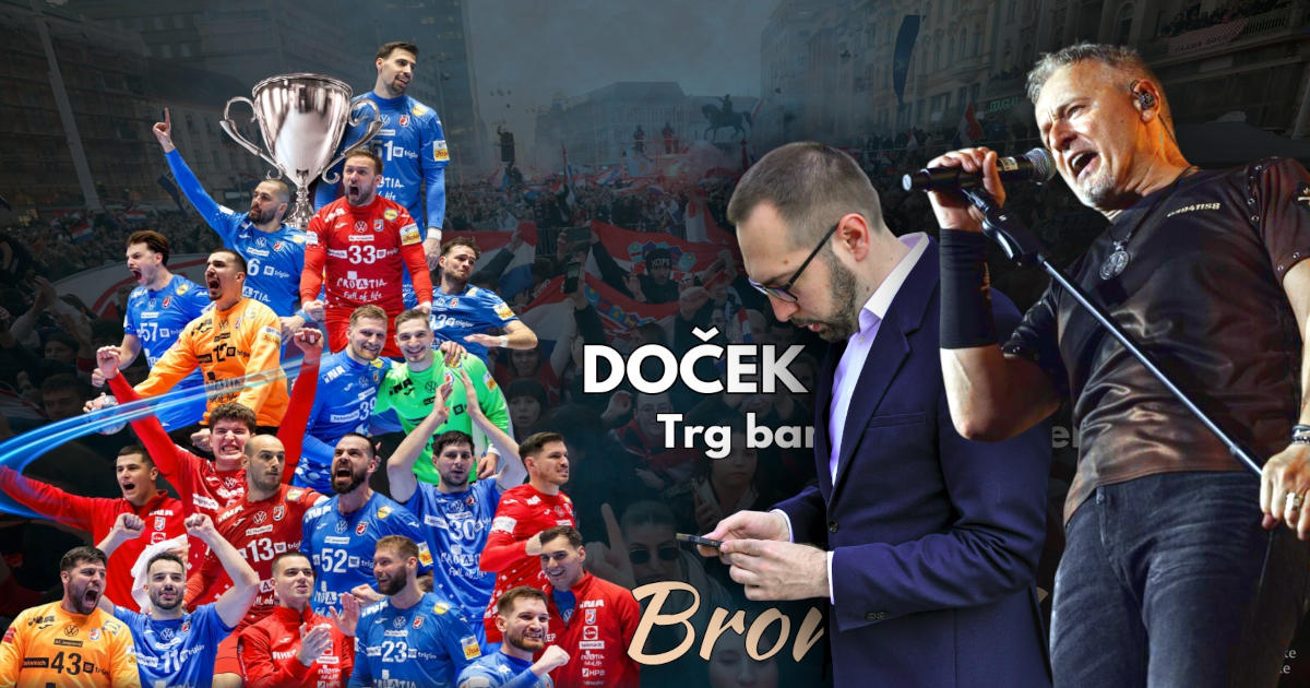 doček rukometnih reprezentativaca na zagrebačkom središnjem trgu